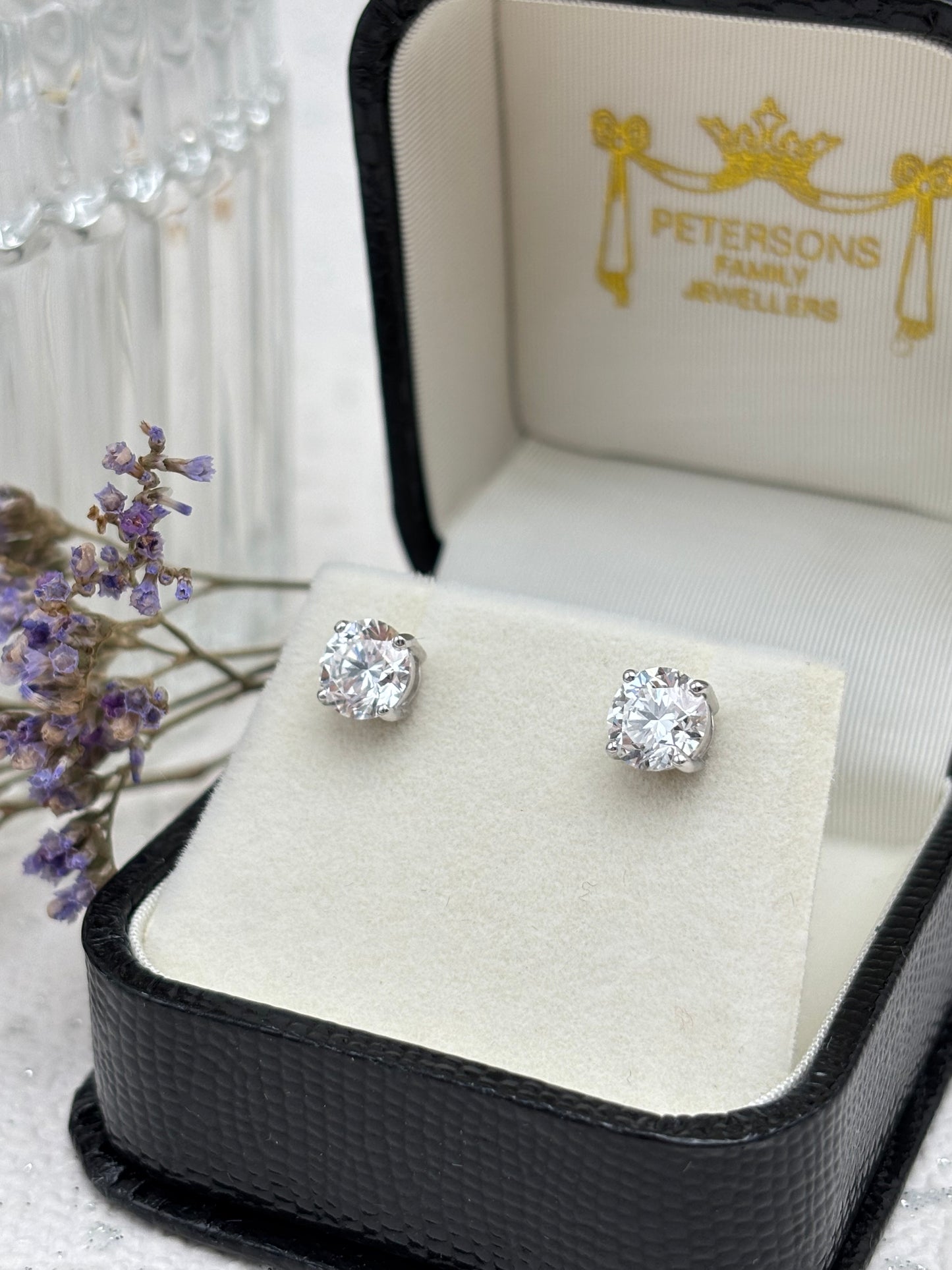 Diamond Ear Studs 18ct White Gold 1.00ct -Lab Created