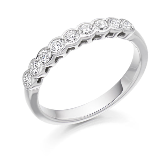 Platinum Rub-over Diamond Wedding Eternity Ring (#2388)