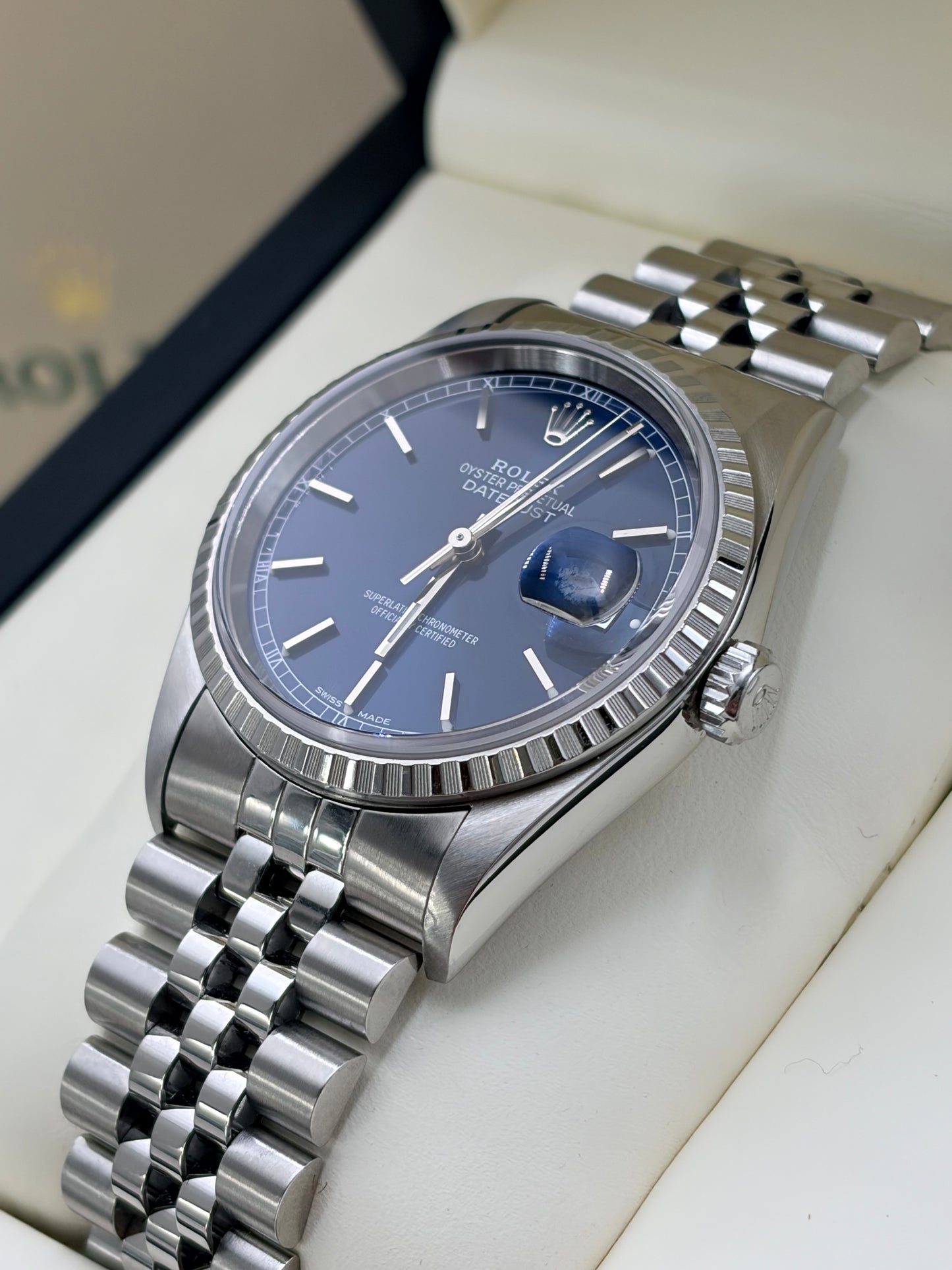 Rolex Datejust  Stainless-Steel Ref. 16220 Blue Dial