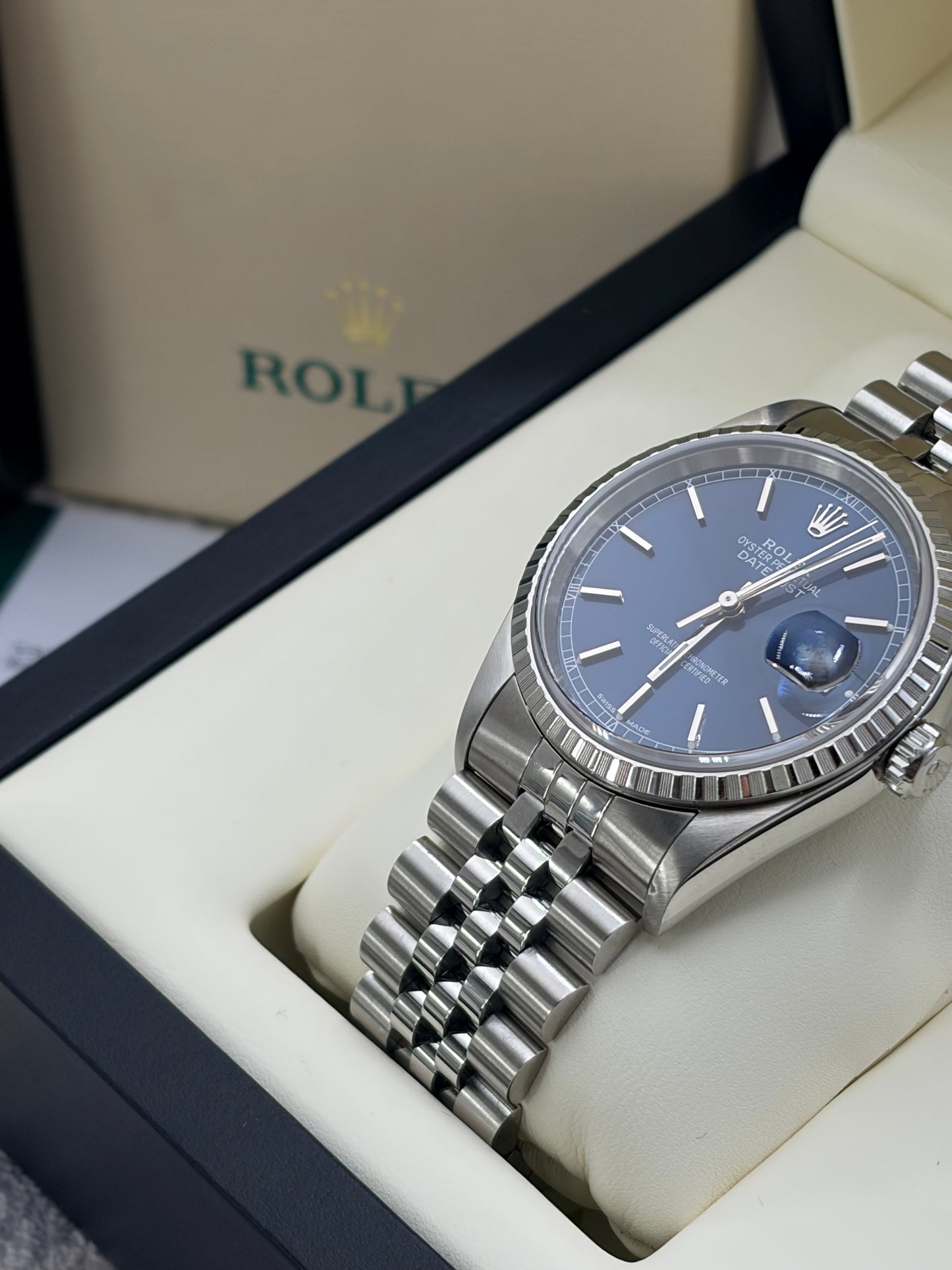 Rolex Datejust  Stainless-Steel Ref. 16220 Blue Dial