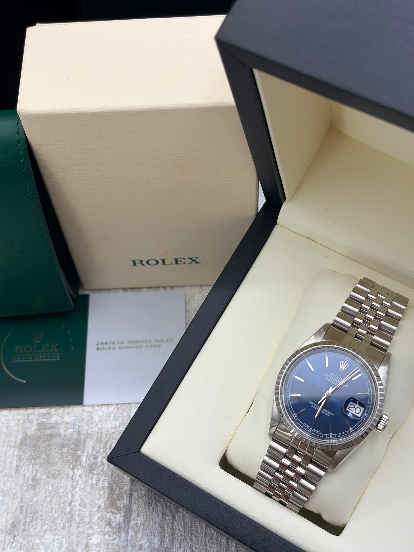 Rolex Datejust  Stainless-Steel Ref. 16220 Blue Dial