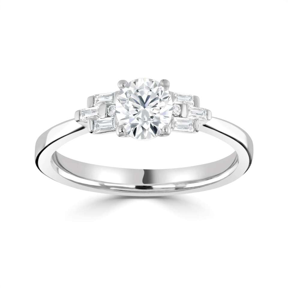 Vintage Style Platinum Diamond Engagement Ring