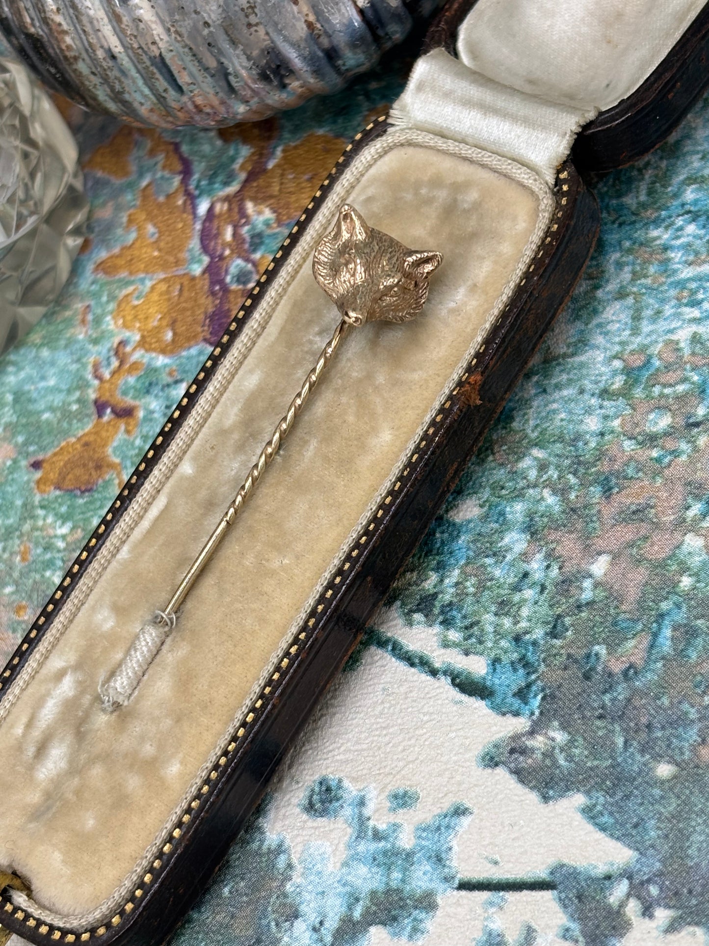 Vintage 9ct Gold Fox Brooch Stick Pin