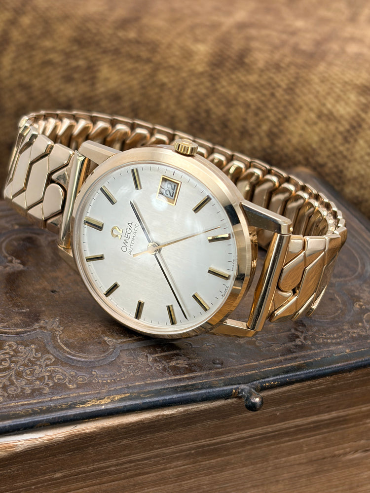 Omega Genève Automatic Gentleman’s Wristwatch, Vintage 9ct Yellow Gold
