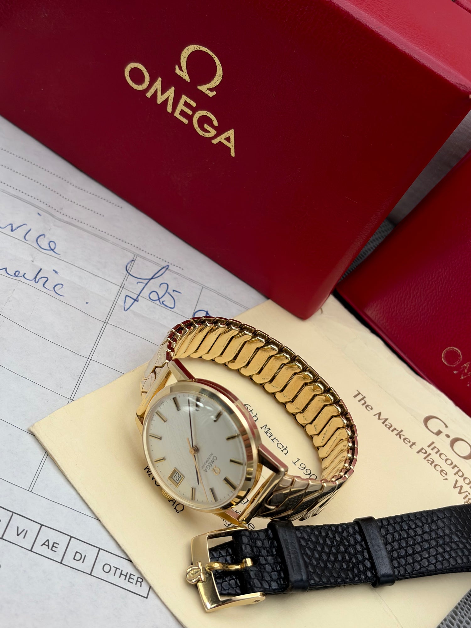 Omega Genève Automatic Gentleman’s Wristwatch, Vintage 9ct Yellow Gold