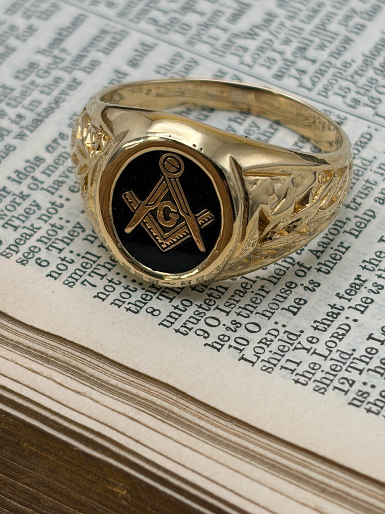 Masonic Signet Ring, 14ct Gold Vintage