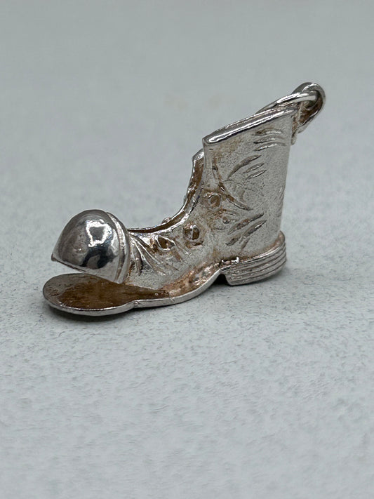 Vintage Silver Charm Old Boot