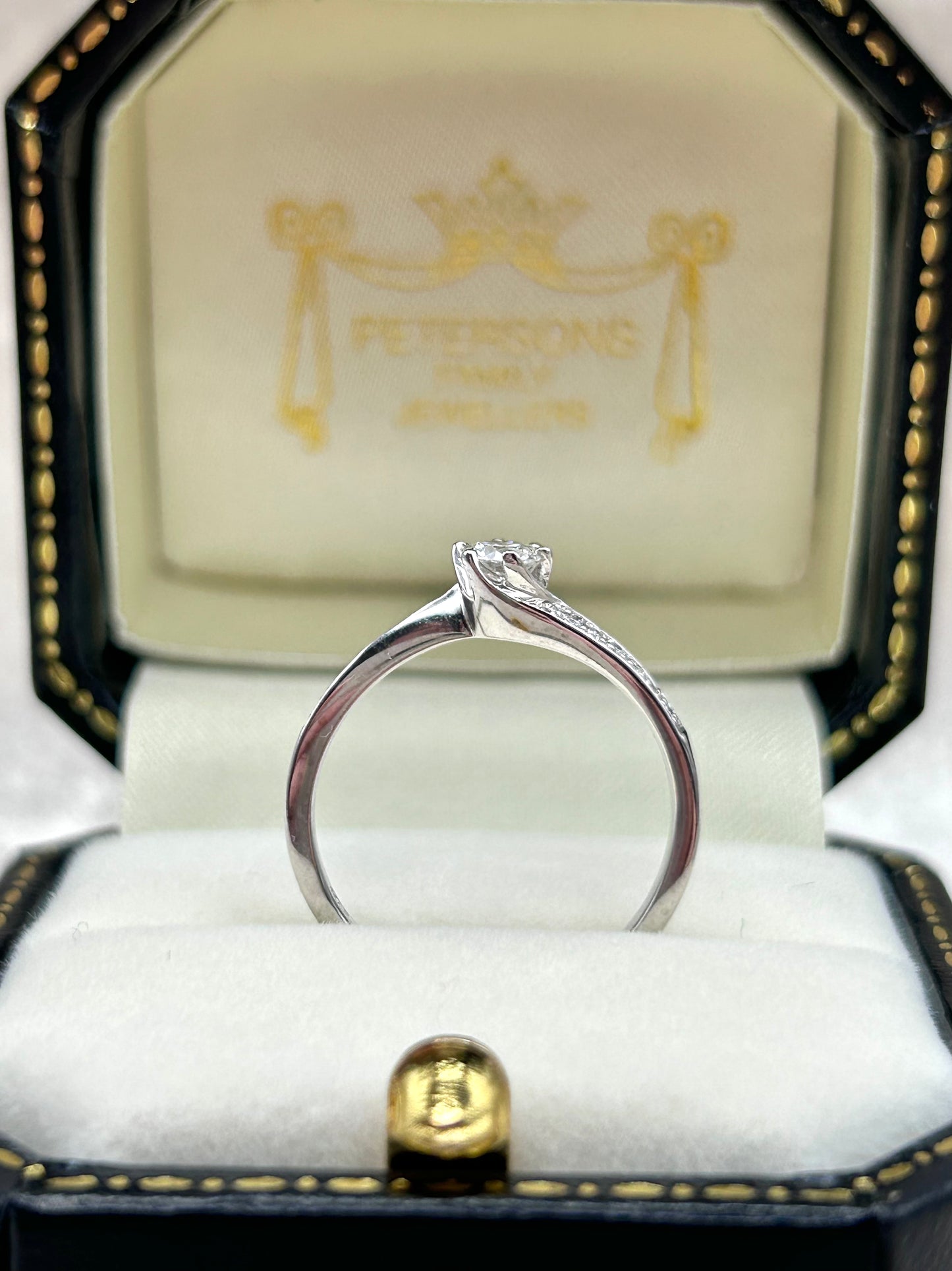 Platinum Diamond Twist Solitaire Engagement Ring