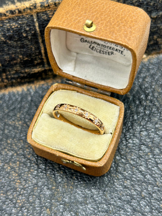 Antique 22ct Diamond Set Wedding Ring 1887