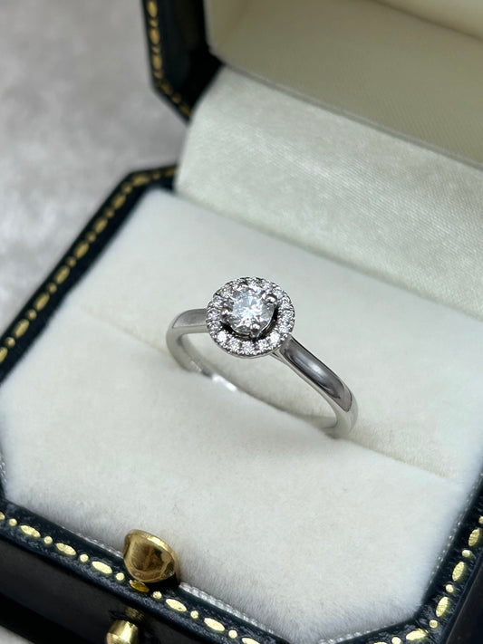 Platinum Diamond Halo Engagement Ring
