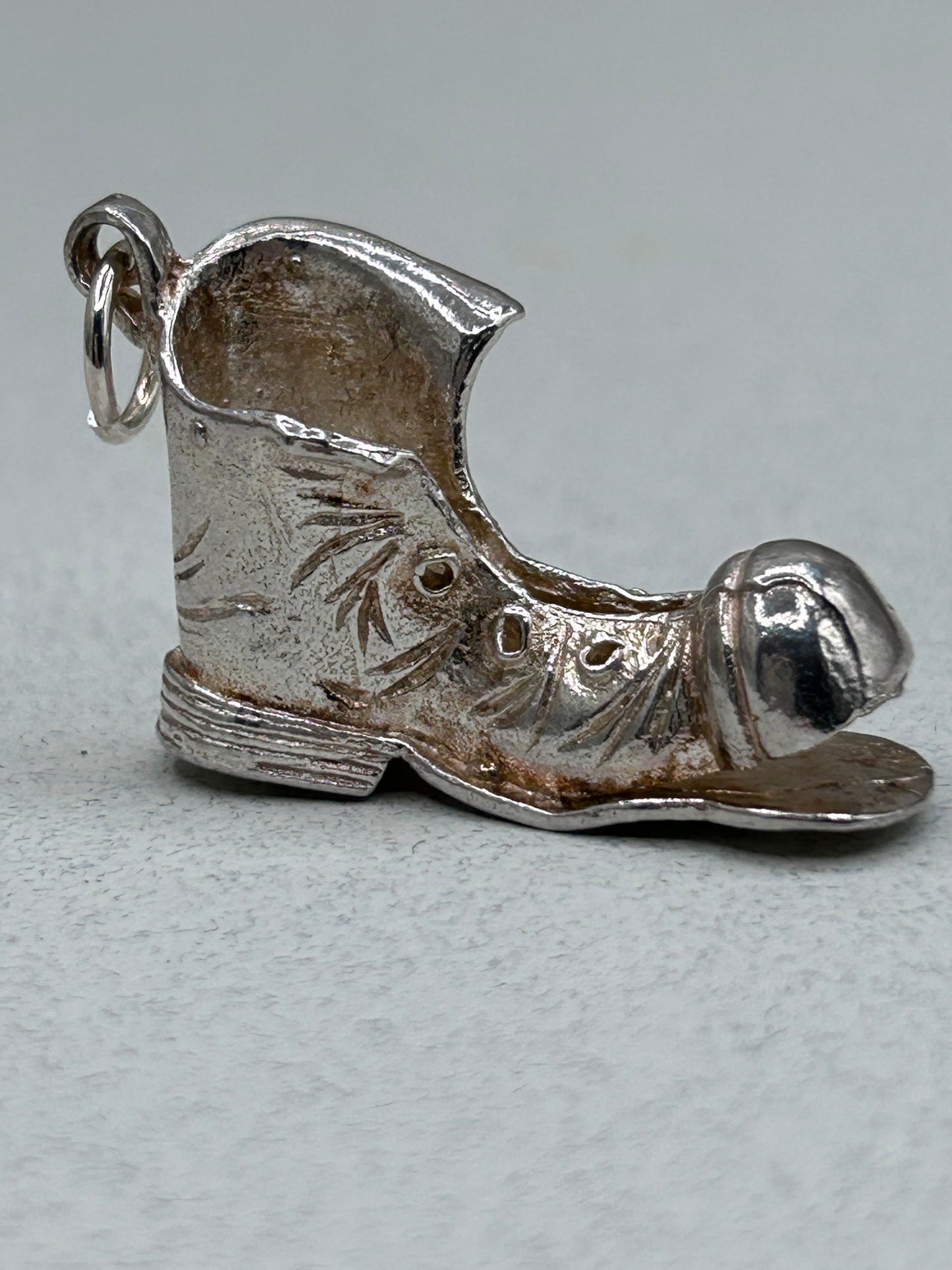 Vintage Silver Charm Old Boot
