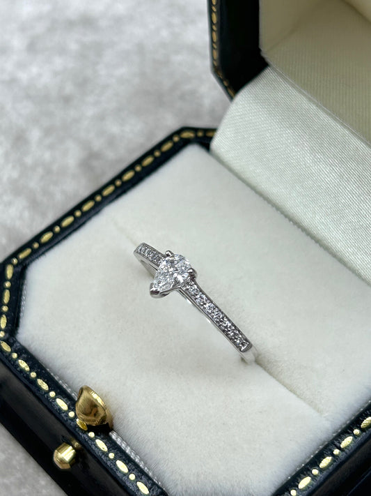 Platinum Pear Cut Diamond Solitaire