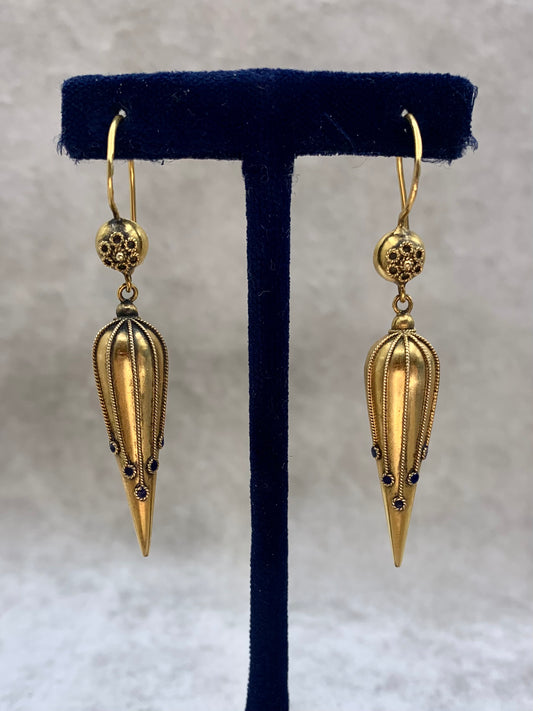 Vintage Style Yellow Gold Earrings