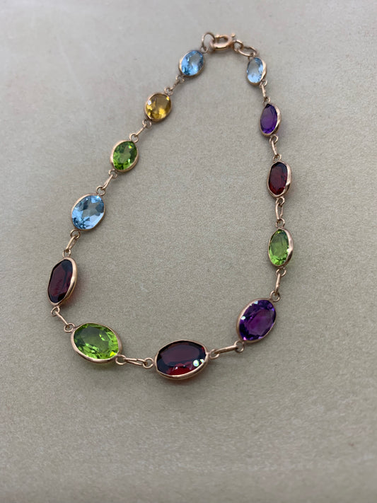 9ct Rose Gold Multi-Stone Bracelet