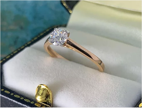 18ct Rose Gold and Platinum Diamond Engagement Ring