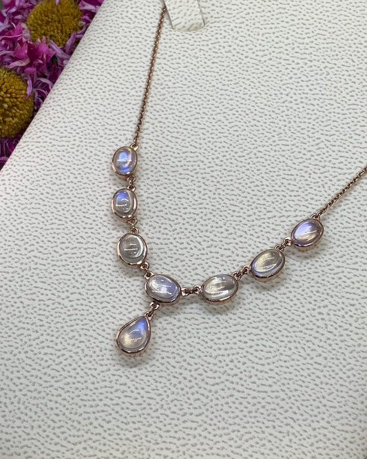 Rose Gold Moonstone Necklace