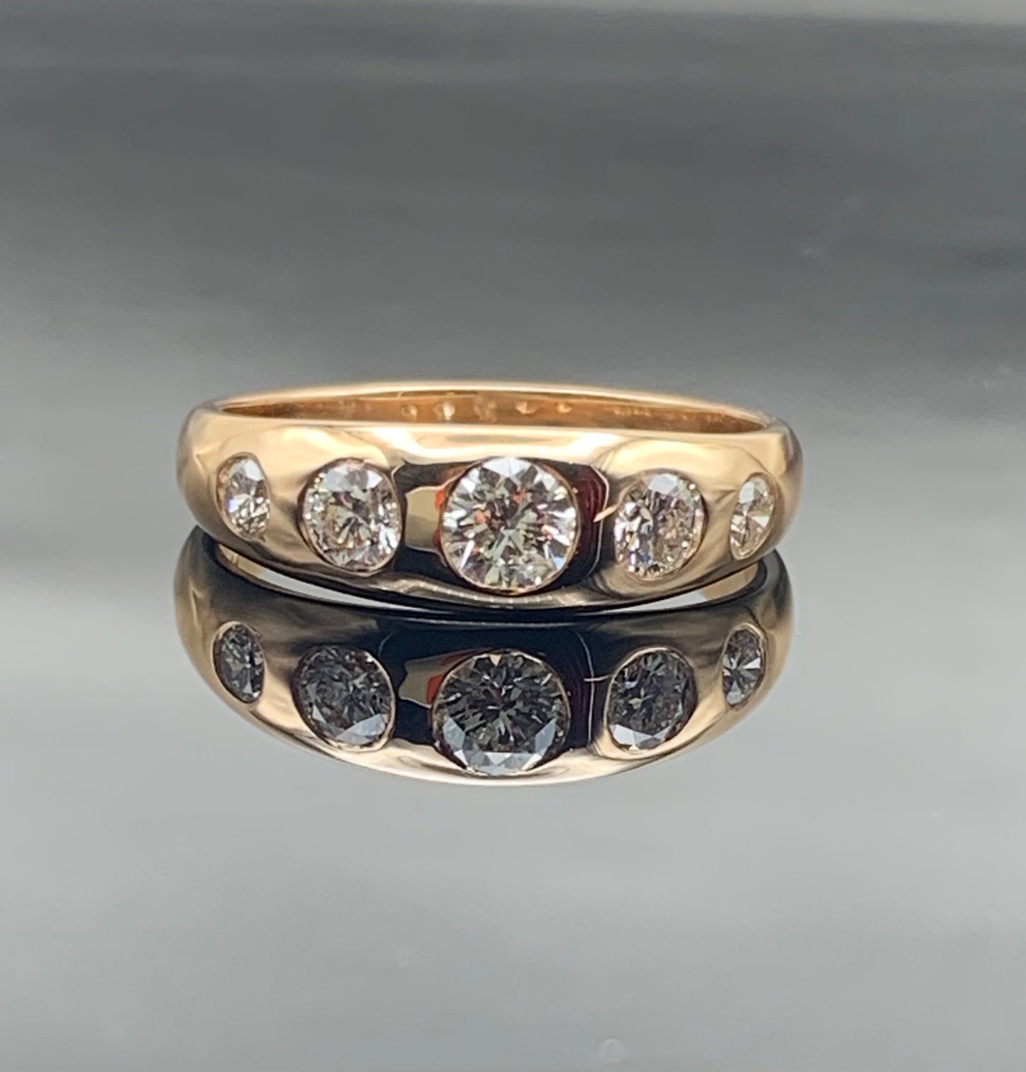 18ct Rose Gold Five Stone Diamond Ring