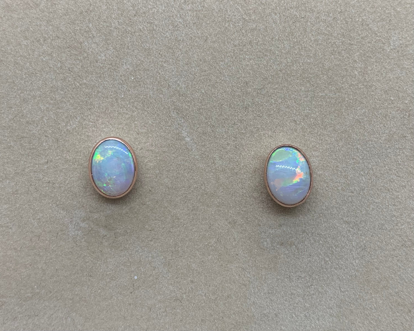Rose Gold Opal Ear Studs